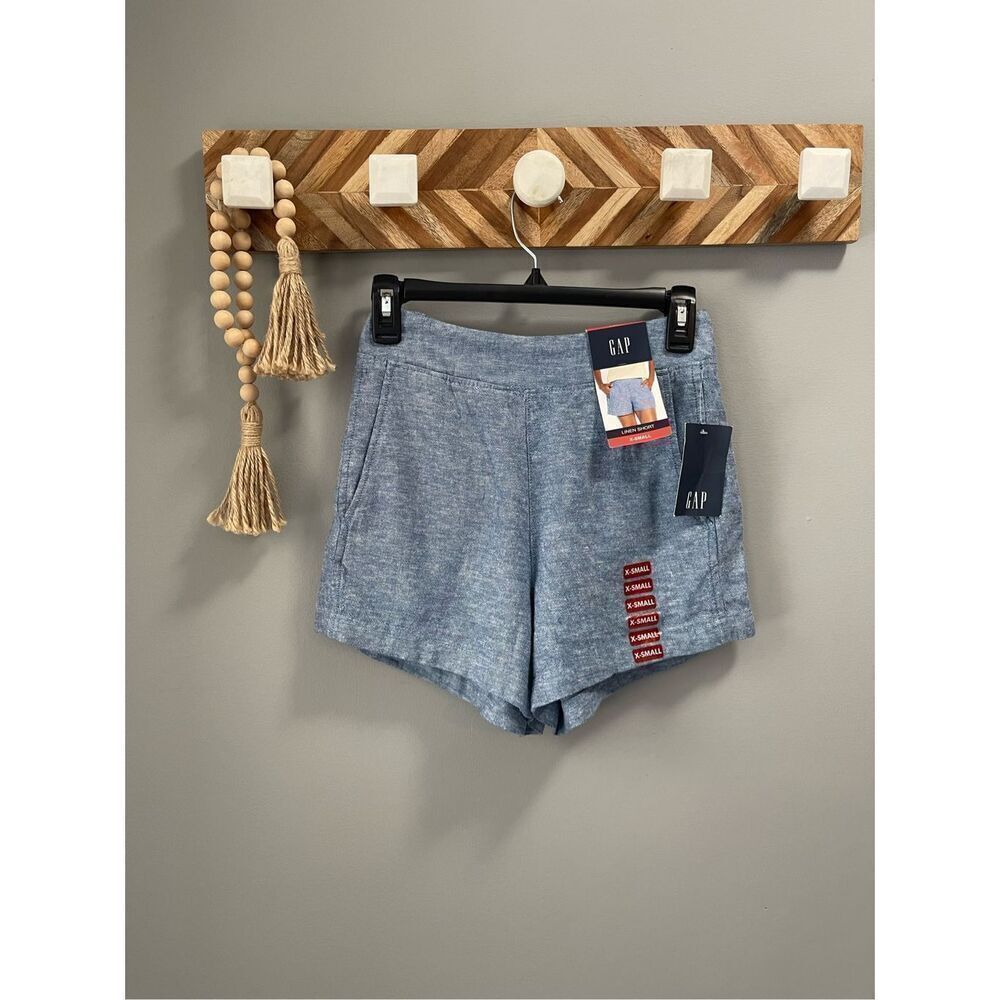 NWT GAP Linen blue chambray shorts Size XS